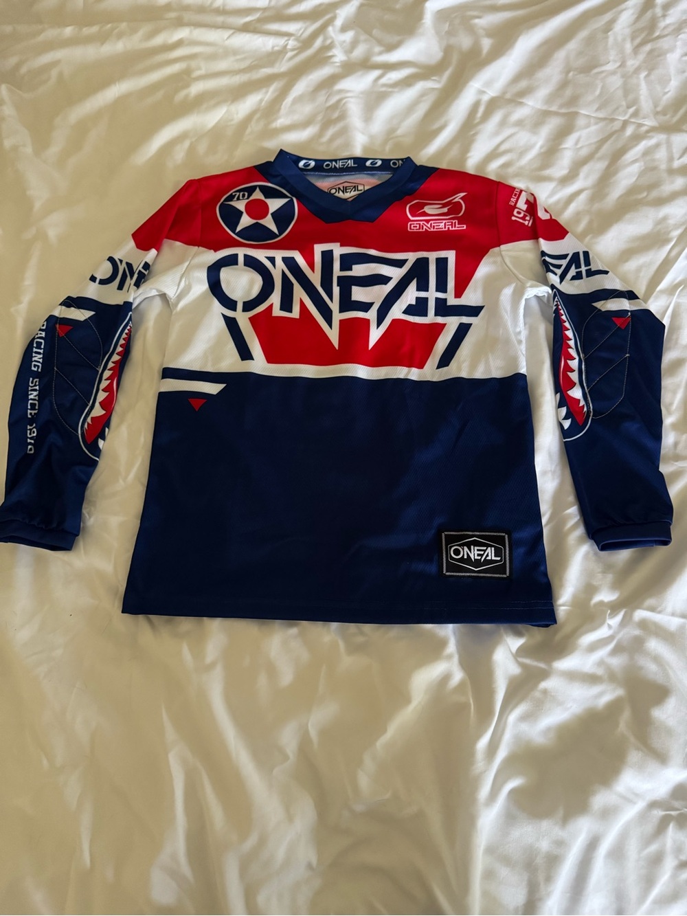 Kids' Red, White & Navy Motocross Jersey